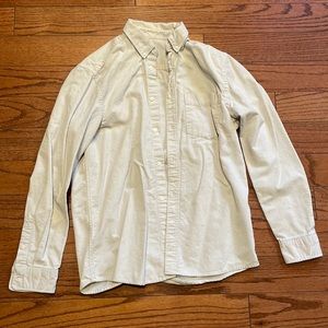 3/$15! Men’s H&M corduroy cream colored button up long sleeve shirt size small